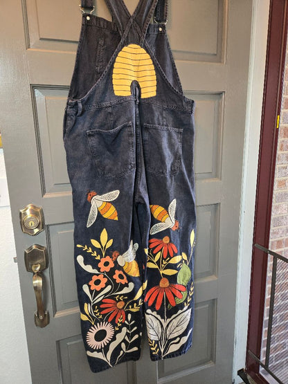 Bibs blk w/bees, 16