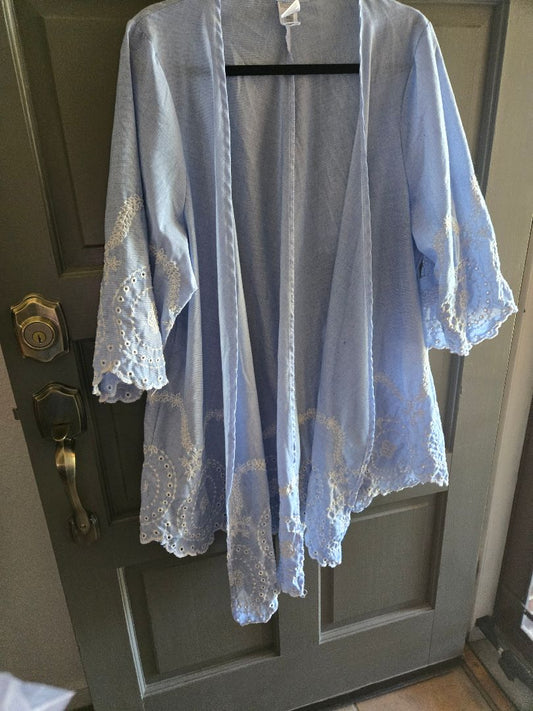 Duster blue eyelet