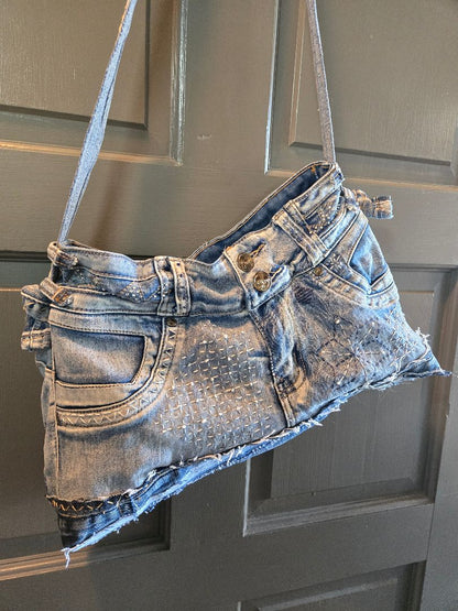 Handbag denim sashiko