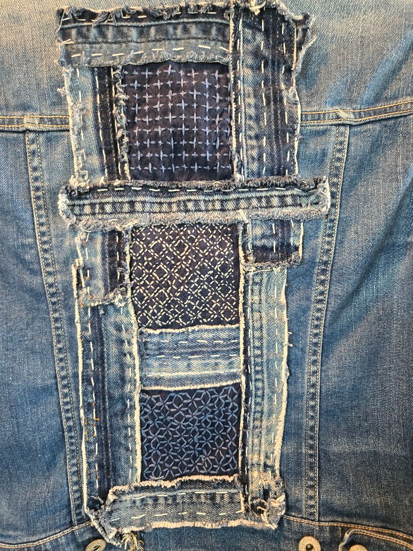 Jacket, denim sashiko, Small