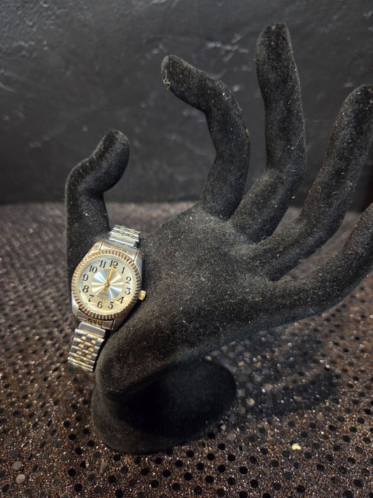 Vintage Time Teller silver and gold womens watch