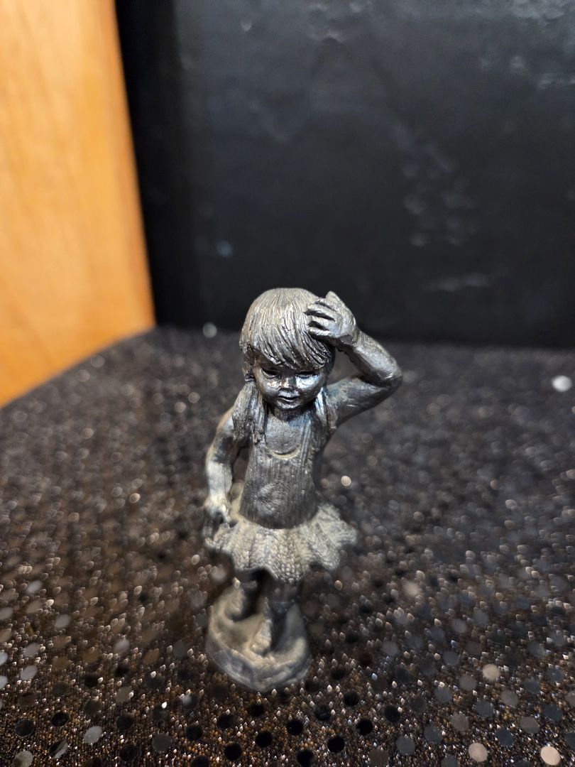 Vintage Michael Ricker Pewter Little Girl Ballerina