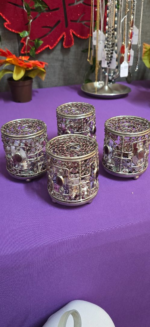 Set Jeweled Potpourri jars