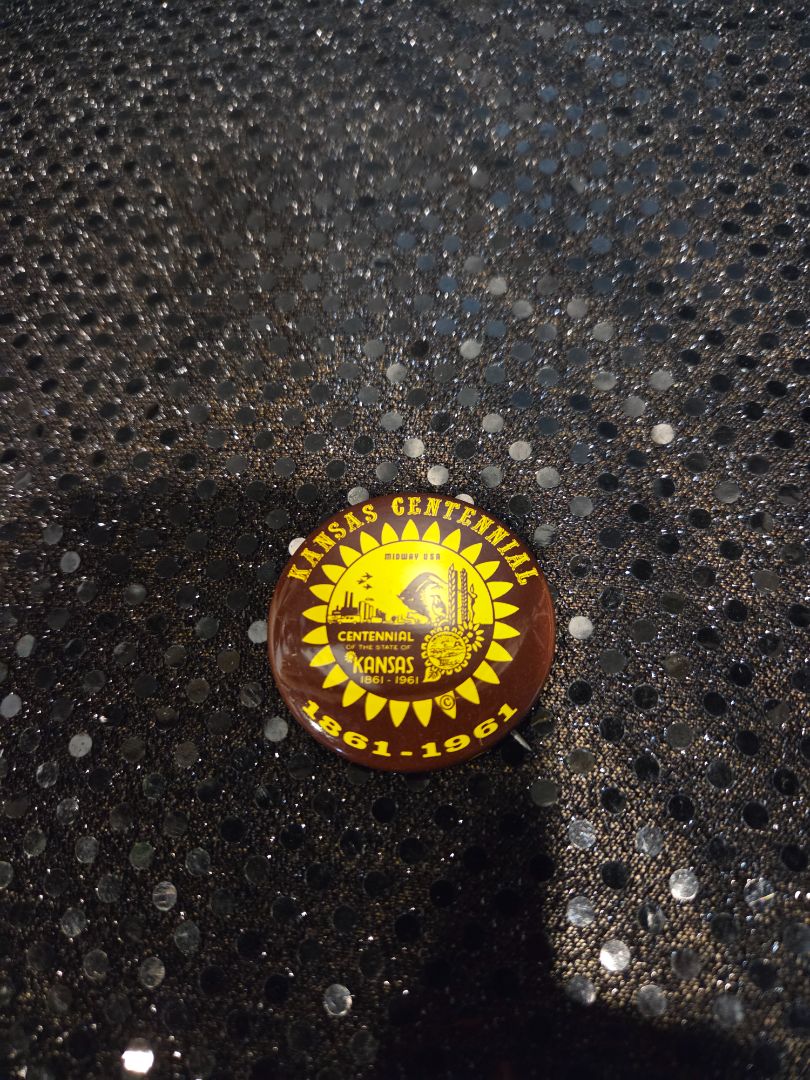 Kansas Centennial Button Pin 1961