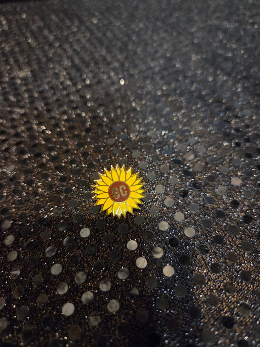Yellow Enamel Sunflower pin