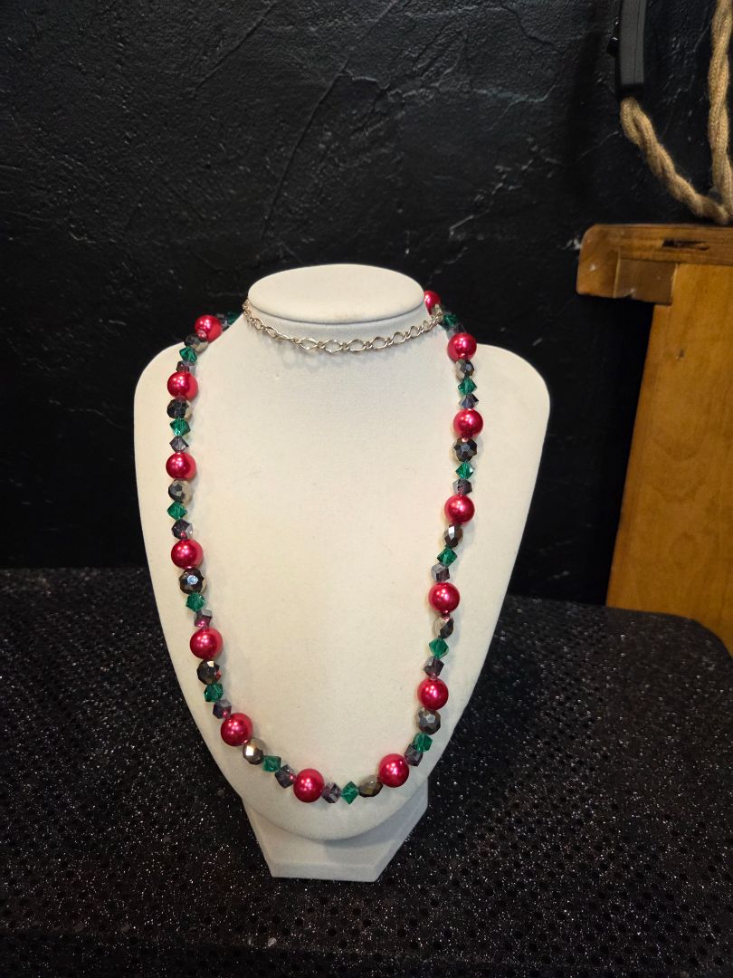 Jewelry Christmas Necklace Red and green