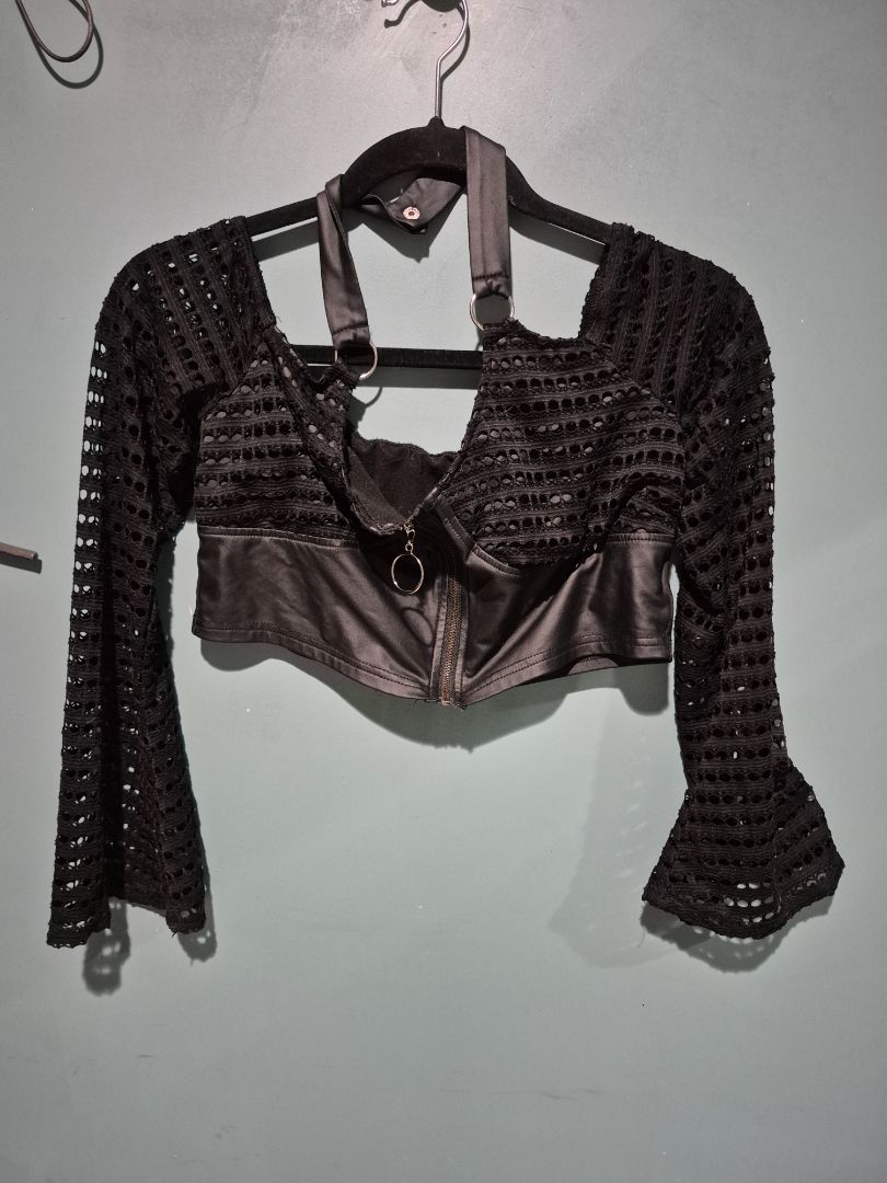 Gothic Black Crop Top