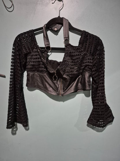 Gothic Black Crop Top