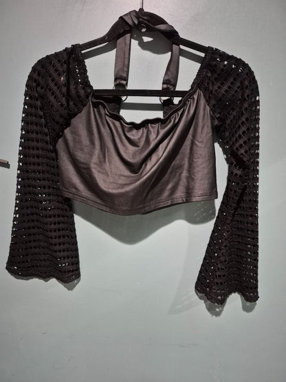 Gothic Black Crop Top