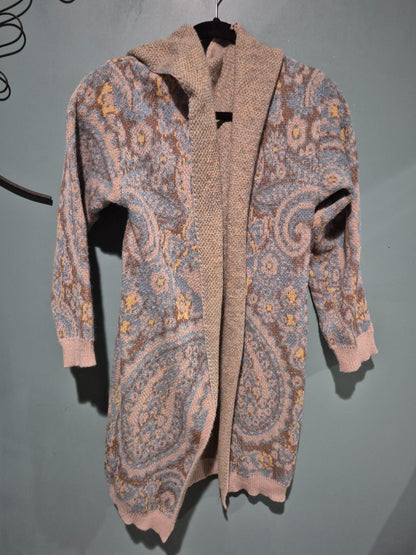 Paisley Front Open Sweater (sz M)