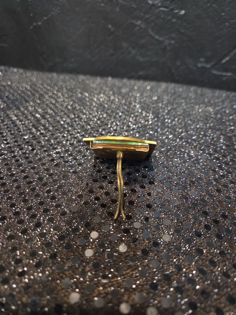 Antique Micro Czech Picture frame Blue with Roses and Cloisonne