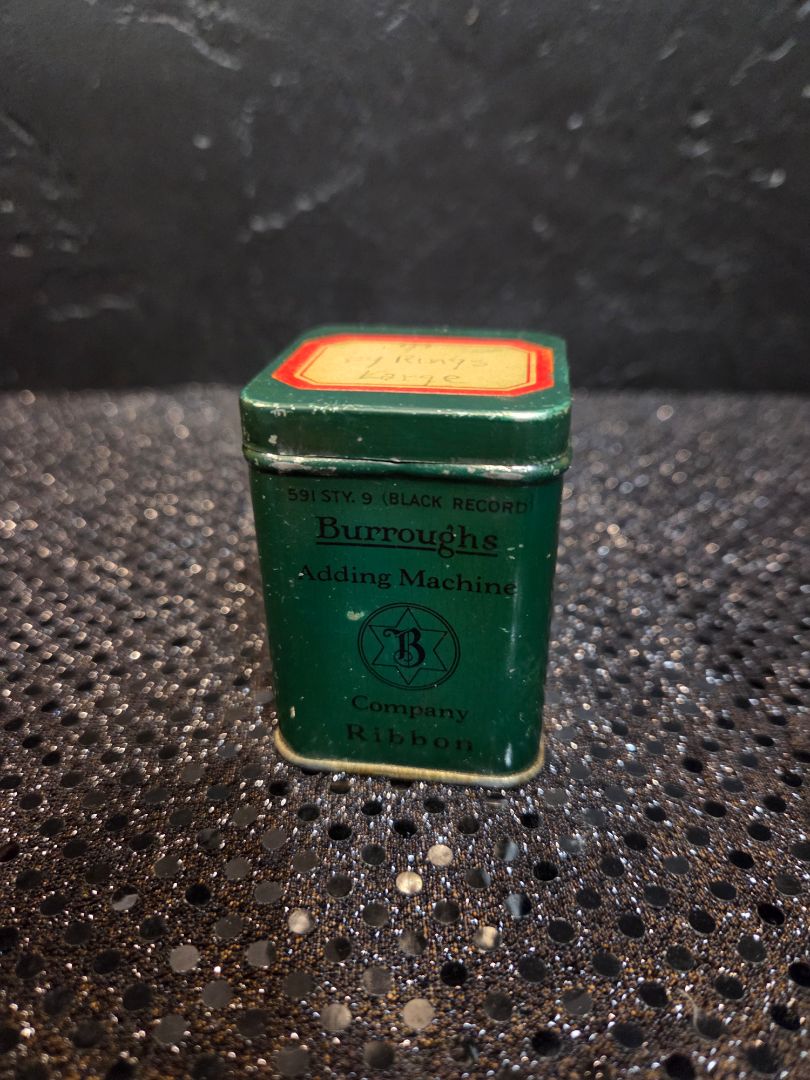 Vintage Burroughs Adding Machine Ribbon Tin