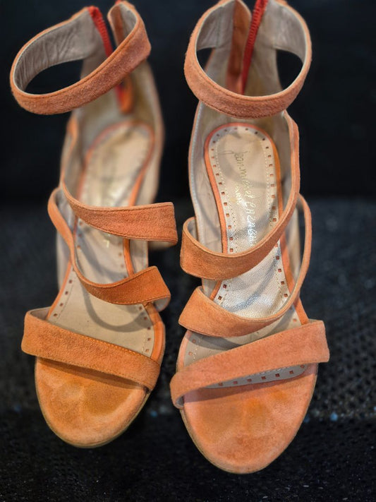 Jean Michele Cazabat Orange Suede Shoes (sz 36.5)