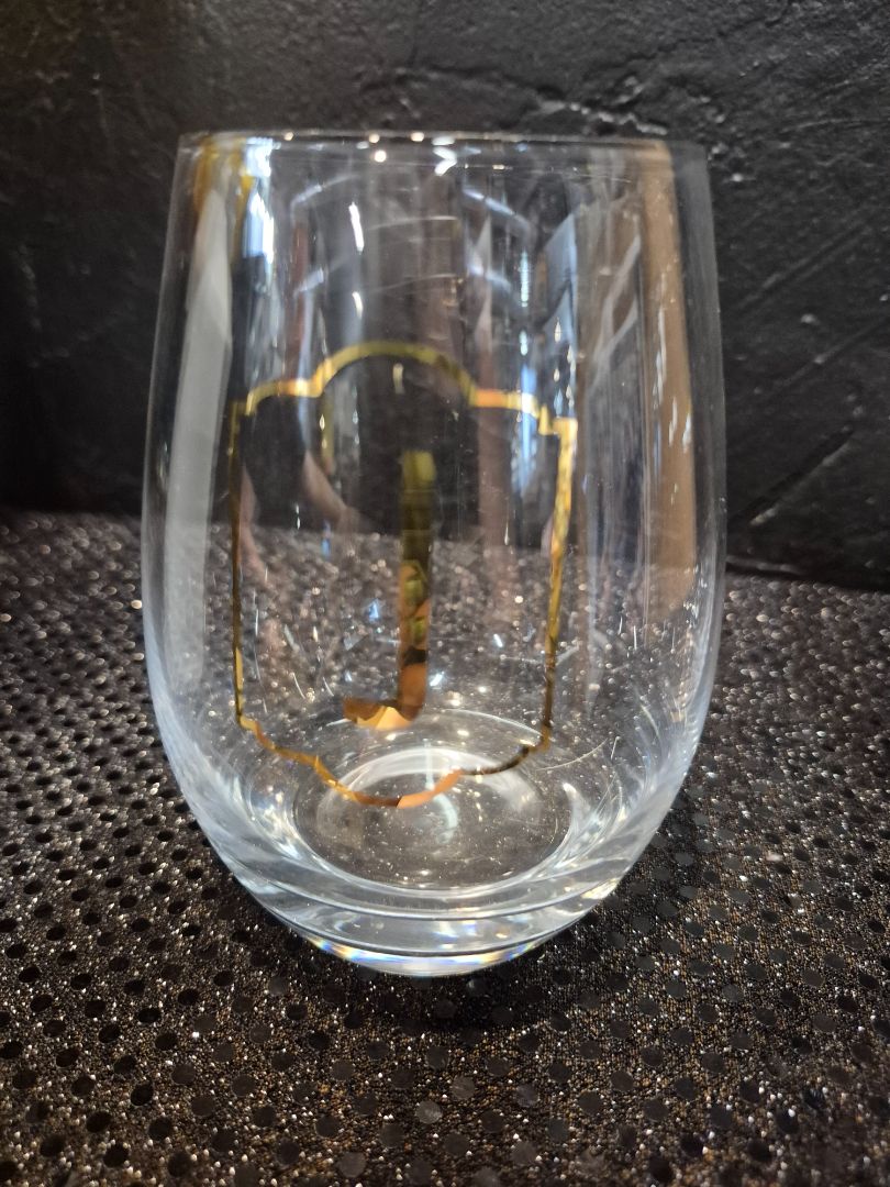 Stemless Wine Glass with a "J"