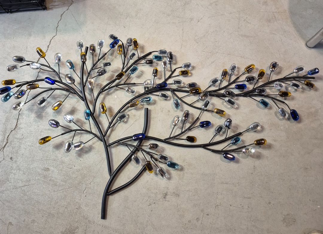 Metal/Glass Tree Wall Art Set of 2