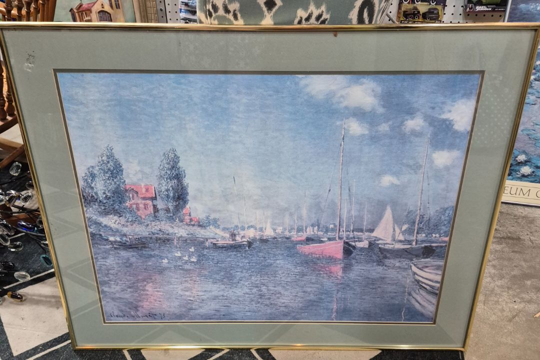 Claude Money 36.5 x 28.5 "Red Boats-Argenteuil" Art Print