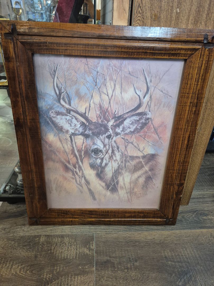 Home Interiors Silent Buck Deer Picture K.Maroon '78