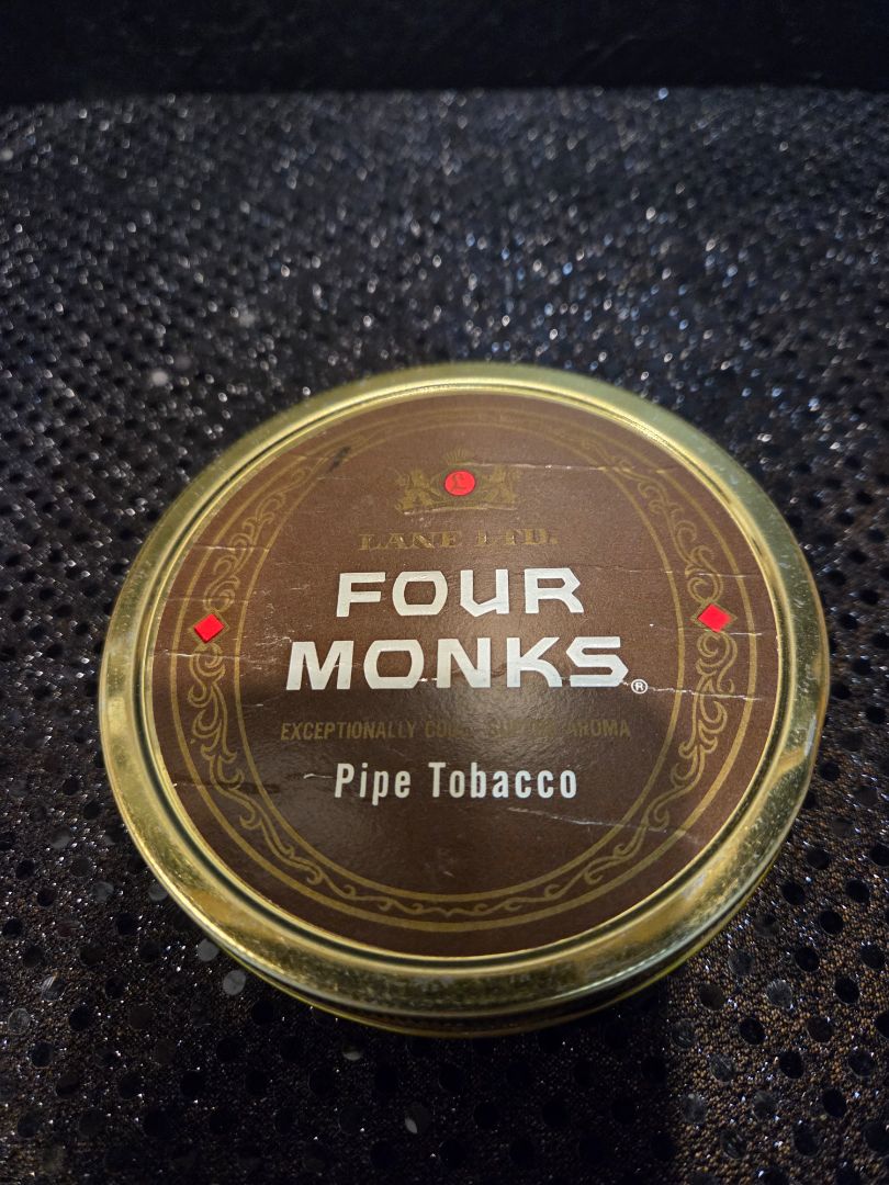 Vintage Four Monks Lane Pipe Tobacco tin Germany