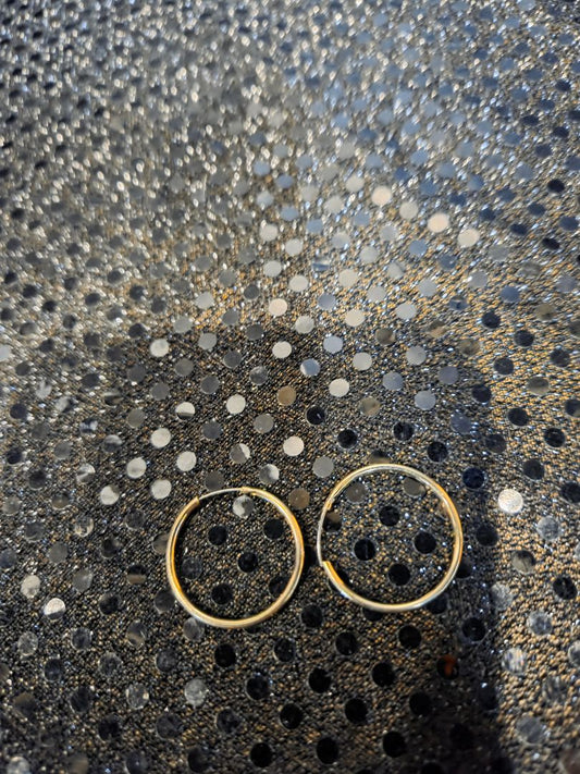 Med Hoop Gold Toned Earrings