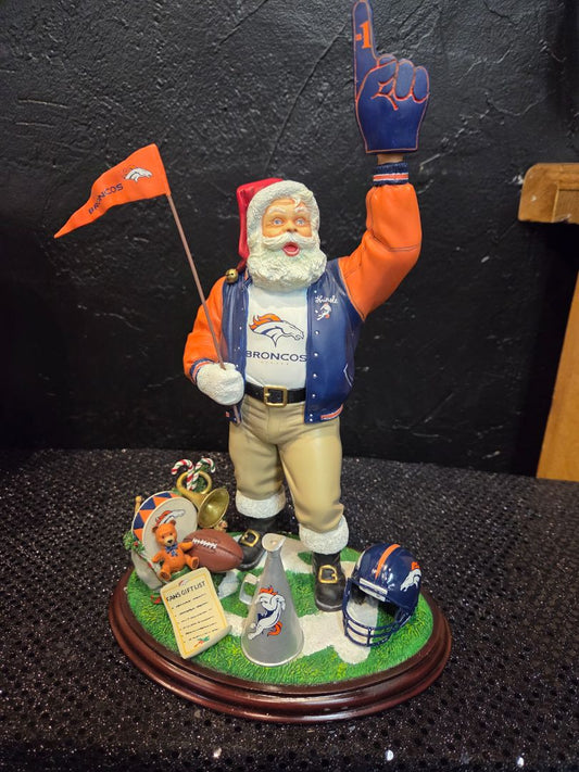 Danbury Mint Broncos Christmas santa