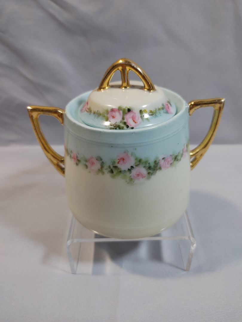 1900 CT Altwasser Antique Lidded Sugar Bowl, 4"