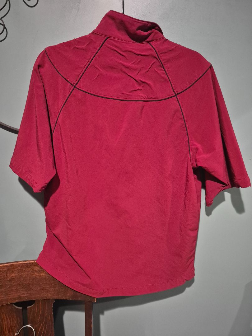Nike Golf Full Zip Short Sleeve Burgundy Shirt (sz S)