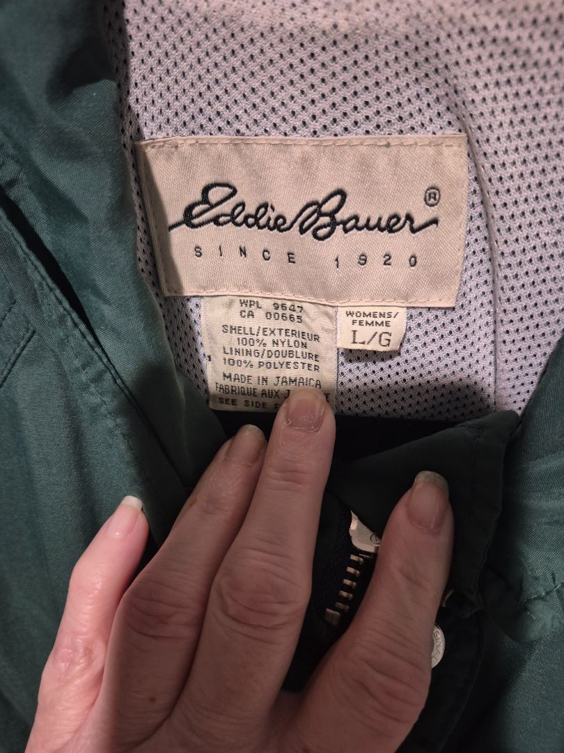 Vintage Eddie Bauer Green Nylon Windbreaker