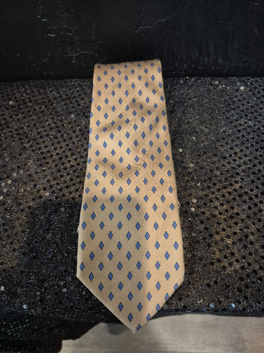 Vintage Duxbury LTD  Brown Blue/Red Diamond Necktie