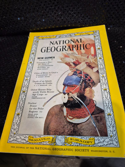 National Geographic Magazine May 1962 New Guinea Satellites Nuclear Power Polar