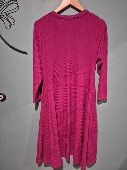 Soft Surroundings Medium Take Shape Ribbed Knit 3/4 Sleeve Dress