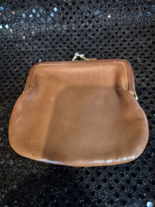 Vintage Brown Leather Change Purse