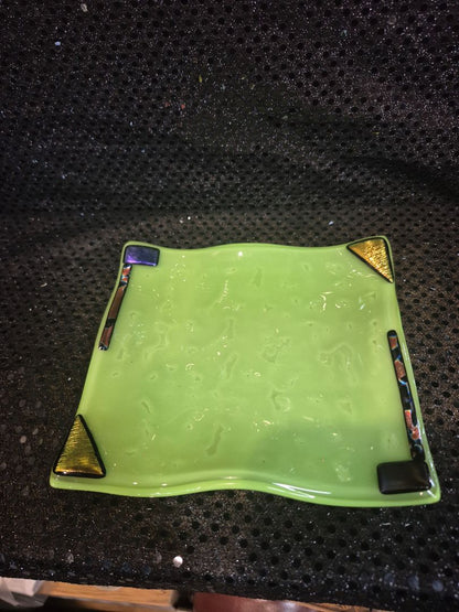 Square Kiln Fired Glass Plate