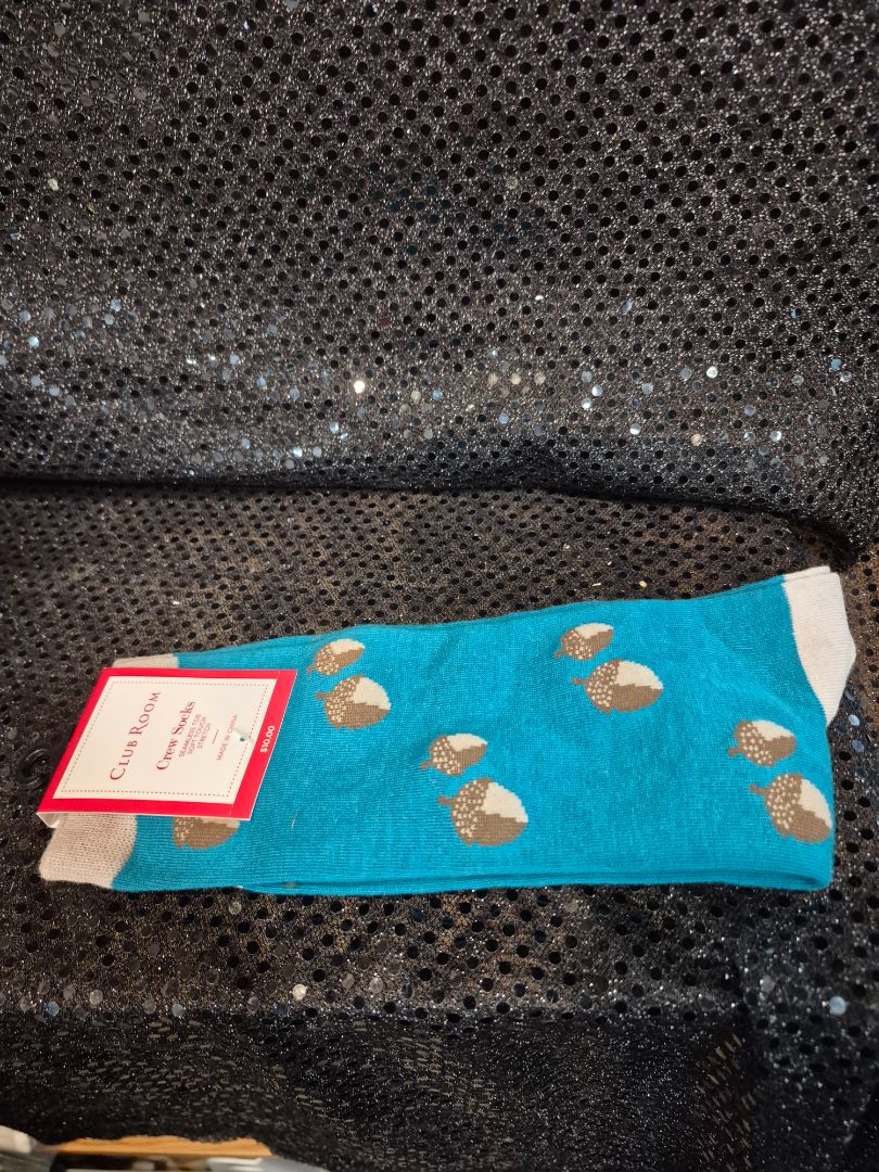 Club Room Men's Holiday Acorn Crew Socks new