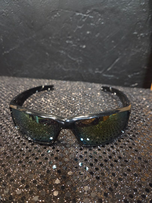 Sport Sunglasses Silver Flames on Arms