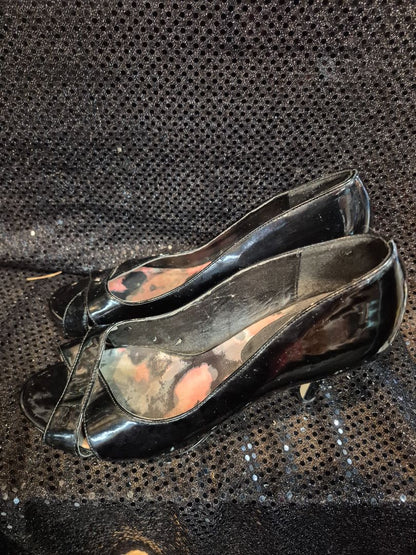 Madden Girl 8.5/9 Black Patent Heels Open Toe