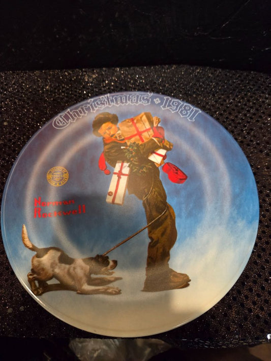 Vintage Norman Rockwell plate 1981 "Wrapped up in Christmas"