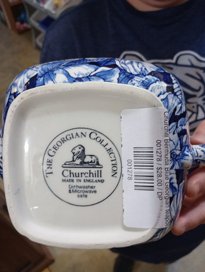 Churchill Bermuda Blue Georgian teapot