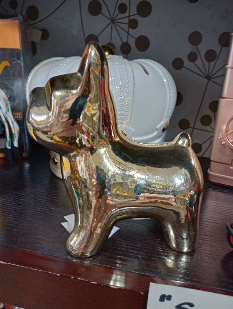 Gold Pup Piggy bank