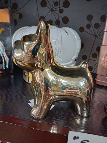 Gold Pup Piggy bank