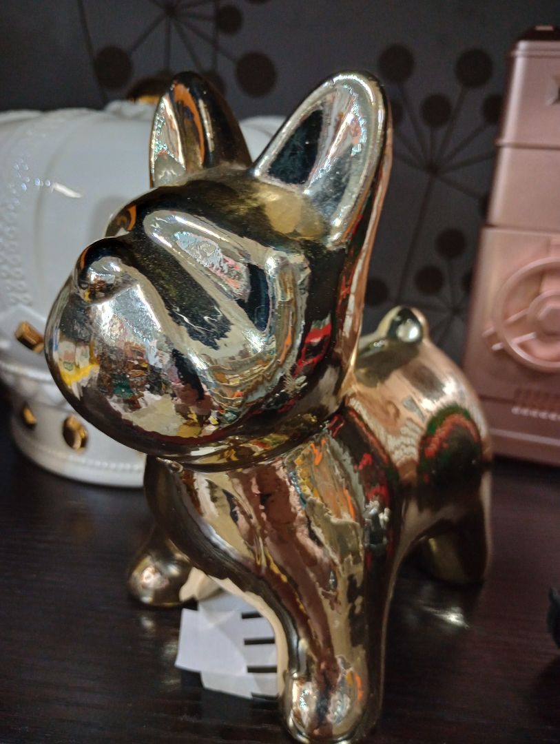 Gold Pup Piggy bank