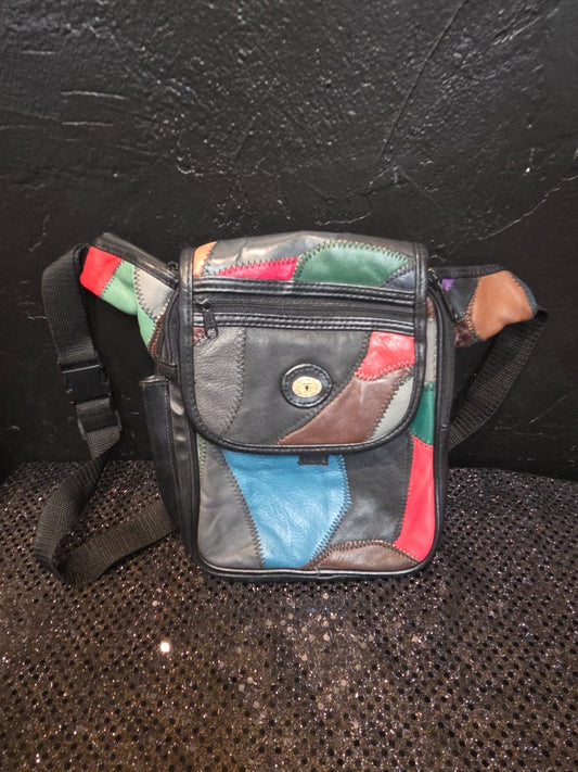 Vintage 80's Taurus Collection Leather Multi Colored fanny pack