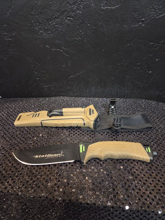 Star Gear Surviv All outdoor Camping Knife with Firestarter&Sharpening Stone