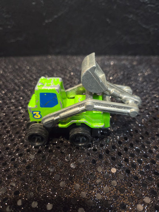 Vintage 1979 Mattel Diecast Backhoe Toy Green
