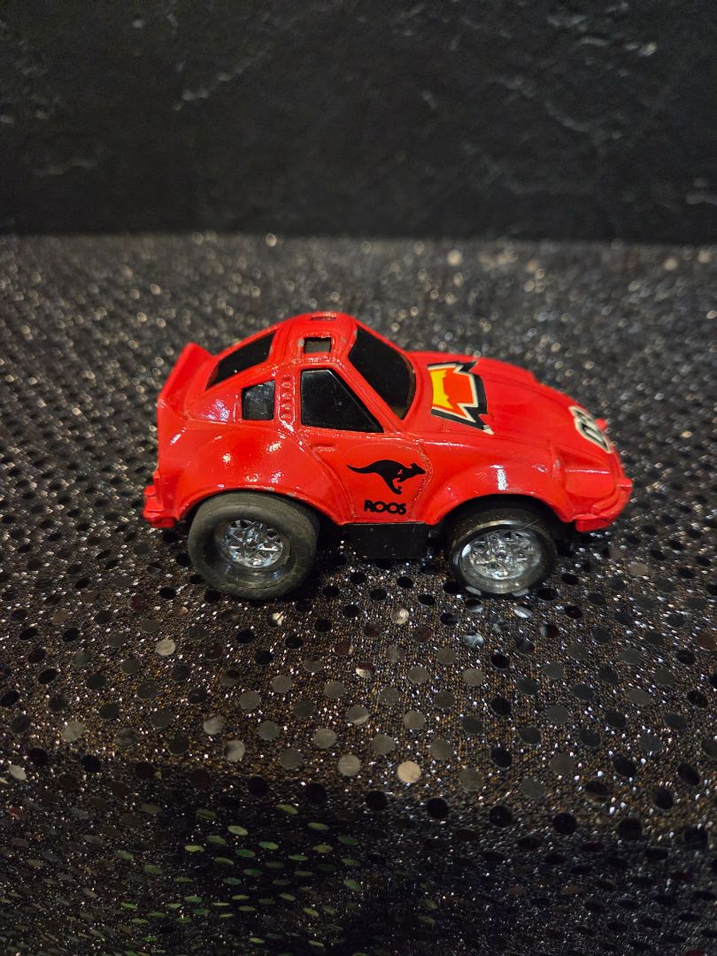 Vintage Kangaroos Roos GTX Diecast Push & Go Red Car