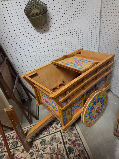 VTG Ox Cart Joaquin Chaverri Costa Rica Fabrica De Bar Hand Painted