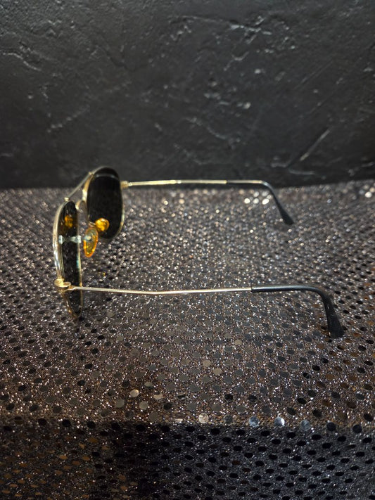 Sunglasses Double Bridge Aviator Sunglasses Gold