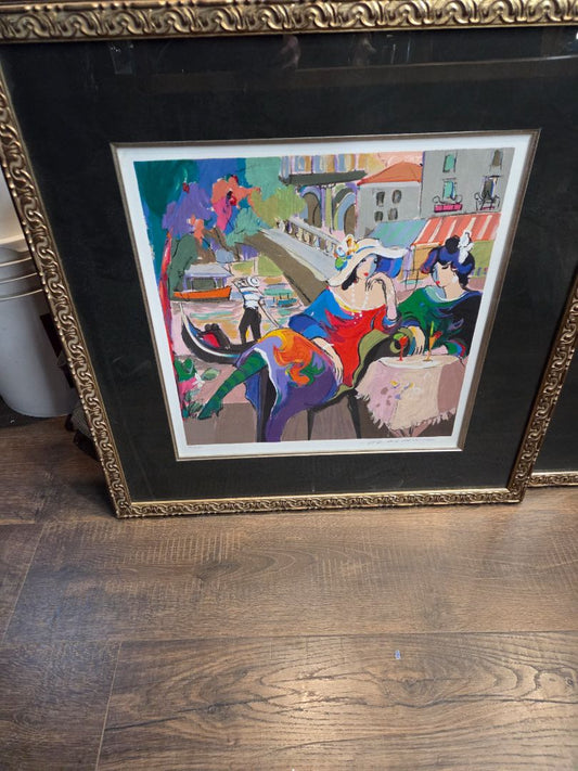Isaac Maimon "City Cafes-Venice" Serigraph on Paper