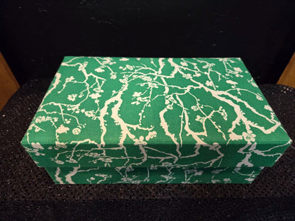 Green Fabric Covered Rectangular Box