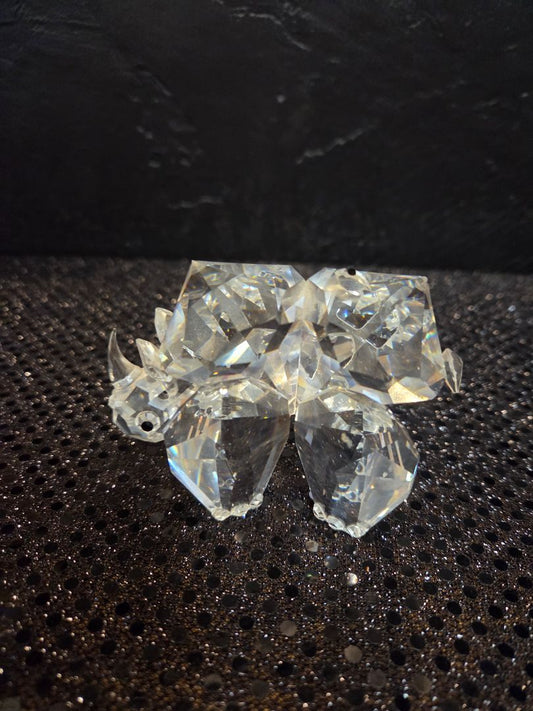 Vintage Swarovski Crystal Rhino with Tick Bird on its back