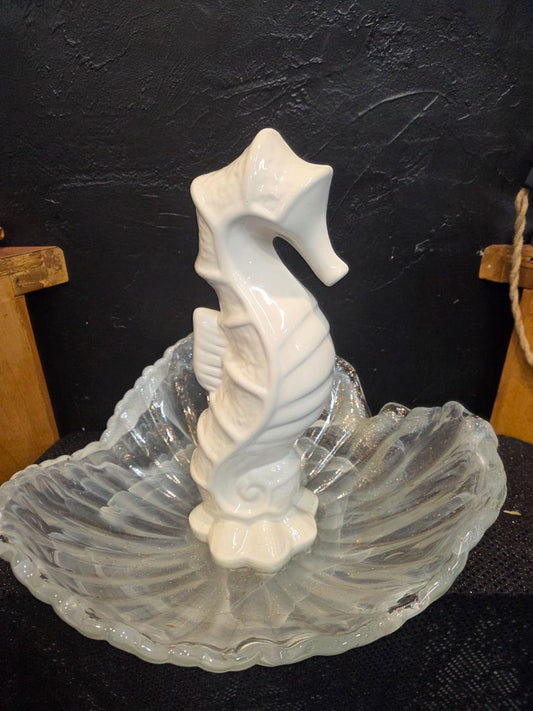Repurposed Bowl and Ceramic Seashorse